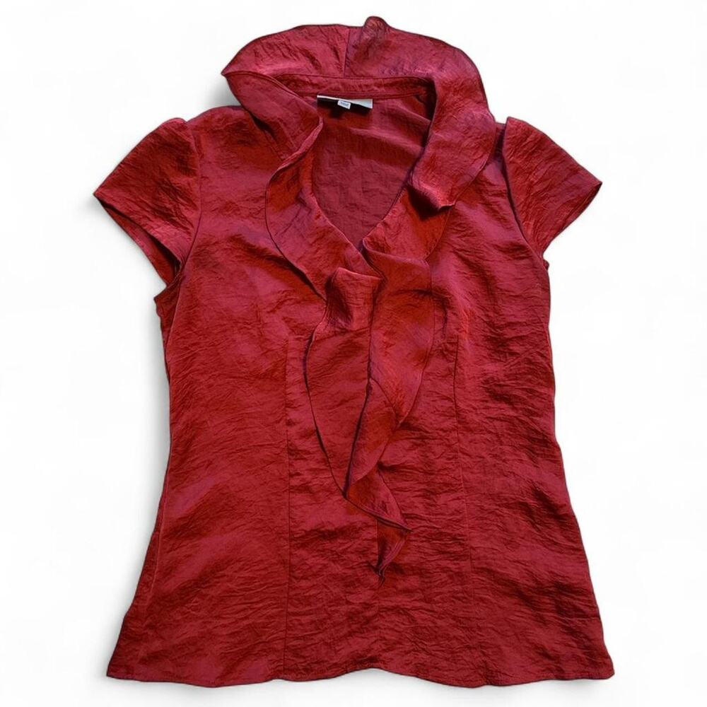 Classiques entier red ruffled blouse
